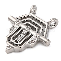 Pendentifs avec zircon cubiques à micro-pavés en laiton&nbsp;KK-K339-10A-02