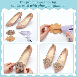 4 Stück 2 Farben Stoff-Strass-Schuhdekorationen&nbsp;FIND-FG0003-55