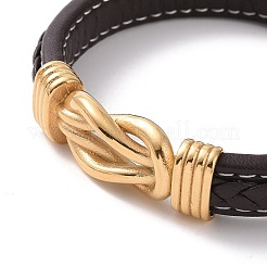 Bracciale a maglie intrecciate in acciaio inossidabile 304 placcato ionico (ip)&nbsp;BJEW-G658-01G