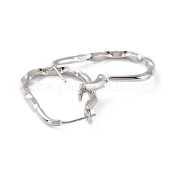 Aretes tipo argolla con forma de lágrima retorcida&nbsp;EJEW-C002-23P-RS