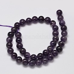Natürlichen Amethyst runde Perle Stränge&nbsp;G-M304-18-10mm
