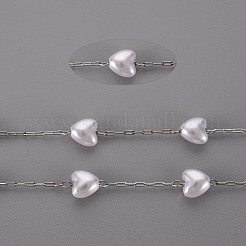 Chaînes en perles d'imitation imitation plastique abs faites main&nbsp;STAS-T052-39P