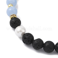 Bracelets à breloques en laiton et émail avec étoiles de mer&nbsp;BJEW-JB12330