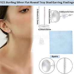 925 Sterling Silber Ohrstecker Zubehör&nbsp;STER-BBC0009-07B