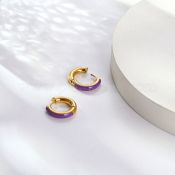 Boucles d'oreilles créoles en acier inoxydable 304 plaqué or 18 carat véritable&nbsp;UA1409-2