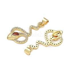 Pendentifs avec zircon cubiques à micro-pavés en laiton&nbsp;KK-L243-29G-04