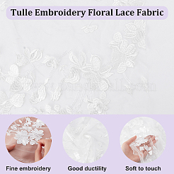 Polyester bestickter Spitzenstoff mit gewelltem Rand und Blumen&nbsp;OCOR-WH0086-03