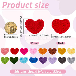 32 Stück Polyester-Cabochons in 16 Farben&nbsp;DIY-FG0008-63