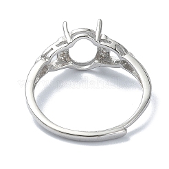 Verstellbare 925 Sterling Silber 4 Zinken Ringfassungen&nbsp;STER-K179-26P