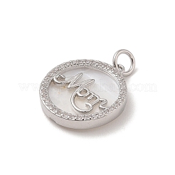Pendentifs en laiton avec micro pavé de zircone cubique pour la fête des mères&nbsp;X-KK-A207-06P