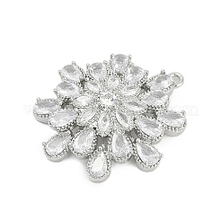 Zircone cubique micro pavée de laiton avec pendentifs en verre&nbsp;KK-Q026-16P