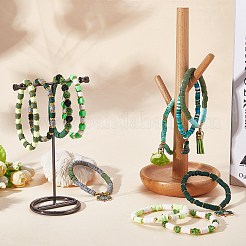 11 stücke 11 stil legierung emaille klee & stoff blume quaste charme stretch armbänder set&nbsp;BJEW-SW00101