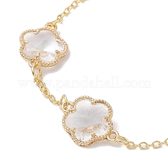 Bracelet à maillons fleurs en verre&nbsp;BJEW-JB10219