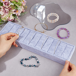 MDF mit Samt überzogene Ring-Organizer-Ausstellungstabletts&nbsp;RDIS-WH0001-43