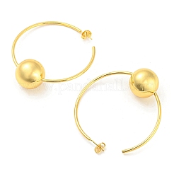 Boucles d'oreilles à tige rondes en laiton et perles&nbsp;EJEW-Q785-23G