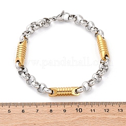 201 bracciali a catena rolo in acciaio inossidabile&nbsp;BJEW-B078-169GP