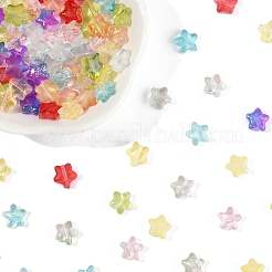 120 Stück 9 Farben transparent gespritzte Glasperlen&nbsp;GLAA-FS0002-13