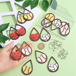 Kit de fabrication de boucles d'oreilles pendantes à thème sportif DIY&nbsp;DIY-SC0024-03