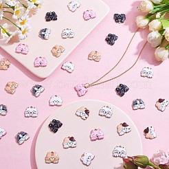 35 Stück Katze Emaille Charm Anhänger Legierung Emaille Tier Charm gemischte Farbe für Schmuck Halskette Armband Ohrring Basteln&nbsp;JX249A