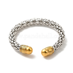 Offener Armreif mit Popcorn-Kette aus 304 Edelstahl&nbsp;BJEW-P283-11M