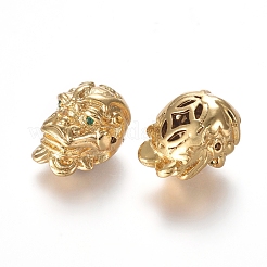 Perle di zirconia cubica micro pavé in ottone feng shui&nbsp;ZIRC-L088-09A-G