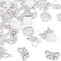 24 pièces 6 styles pendentifs en strass en cristal d'alliage&nbsp;FIND-TA0006-20P