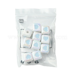 10 perles en émail acrylique opaque&nbsp;ACRC-FS0001-02C