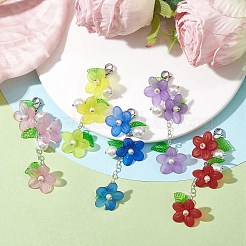 Decorazioni pendenti con fiori in acrilico trasparente&nbsp;HJEW-JM01778