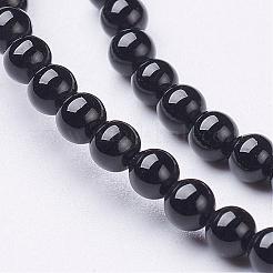 Natürlicher schwarzer Onyx runde Perlenstränge&nbsp;GSR3mmC097