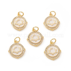 Pendentifs en zircone cubique micro-pavés en laiton écologiques&nbsp;KK-I698-15G