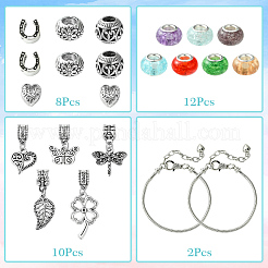 DIY-Armbandbausätze aus Legierung und Messing im europäischen Stil mit Gartenmotiv&nbsp;DIY-FS0007-26