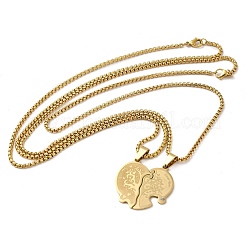 2 Stück 2-teiliges Halsketten-Set mit Strass-Baum des Lebens-Paar-Anhängers&nbsp;NJEW-H015-09G