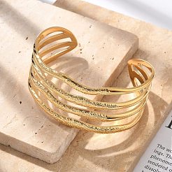 Bracciali a polsino in acciaio inossidabile 304&nbsp;BJEW-B108-10G