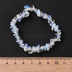 Braccialetti unisex elasticizzati con perline opalite chip&nbsp;BJEW-S143-10