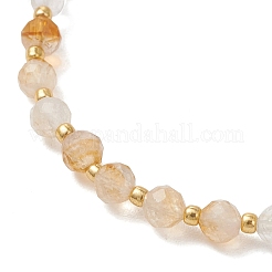 Bracelets extensibles en perles de citrine naturelle pour femmes&nbsp;BJEW-JB13541-02