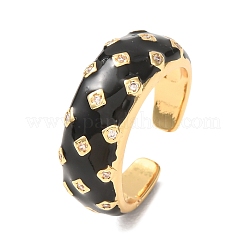 Anillos abiertos de latón con micro pavé de circonita cúbica&nbsp;CU-CBAB3AD-12G-01