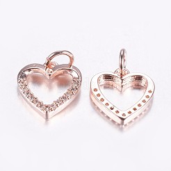 Langanhaltende vergoldete Zirkonia Charms aus Messing&nbsp;ZIRC-F069-39RG