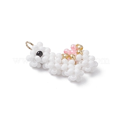 Pendentifs en forme d'alpaga faits à la main avec des perles de verre&nbsp;PALLOY-MZ00930