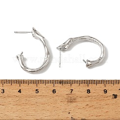 Montatura per orecchini a perno in ottone per perline semiforate&nbsp;KK-CBAF05D-01P