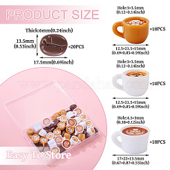 50 Stück 4 Stile Harz Kaffee/Kaffeebohne Figuren Ornamente&nbsp;DJEW-TA0001-46