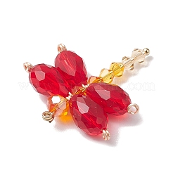 3 Stück Anhänger aus Glas und goldenem Messing.&nbsp;PALLOY-TA00137