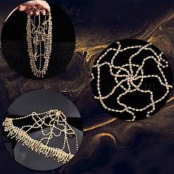 Stirnbänder aus legiertem Strass-Mesh&nbsp;OHAR-WH20007-05G-01