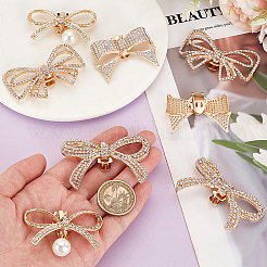 8 stücke 4 arten bowknot legierung strass schuh dekorationen&nbsp;AJEW-PH0011-73