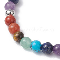 2 bracelet extensible en perles de pierres précieuses naturelles mélangées pour femmes&nbsp;BJEW-JB12607