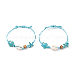Verstellbare geflochtene Armbänder aus gewachster Baumwollkordel&nbsp;BJEW-JB04083