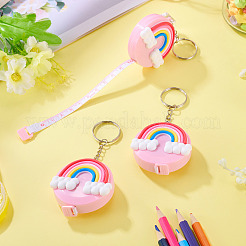 3 mini porte-clés pendentif en plastique avec ruban à mesurer&nbsp;KEYC-TADJ0001-04