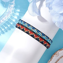 2 pulsera hecha a mano con cuentas de semillas de vidrio para mujer&nbsp;BJEW-MZ00158