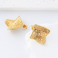 Boucles d'oreilles à clous en acier inoxydable 304 texturé pour femmes&nbsp;AM8265