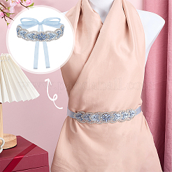 Ceinture en polyester ornée de strass (1 pièce) pour robe&nbsp;AJEW-FG0005-74