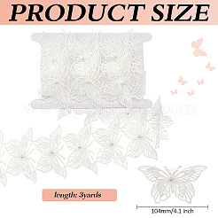 3 Yards Organza mit Spitzenbesatz aus Plastikperlenstickerei&nbsp;OCOR-MA0001-69